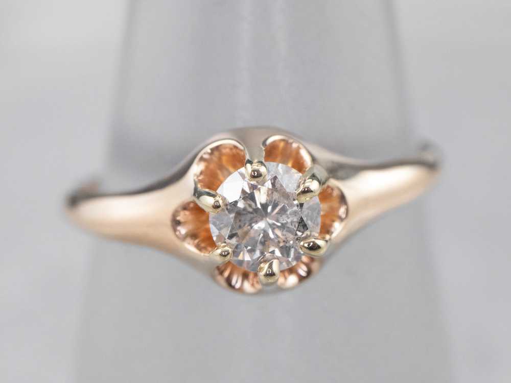 Antique Belcher Set Diamond Engagement Ring - image 7