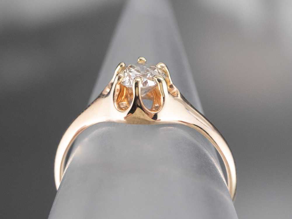 Antique Belcher Set Diamond Engagement Ring - image 8