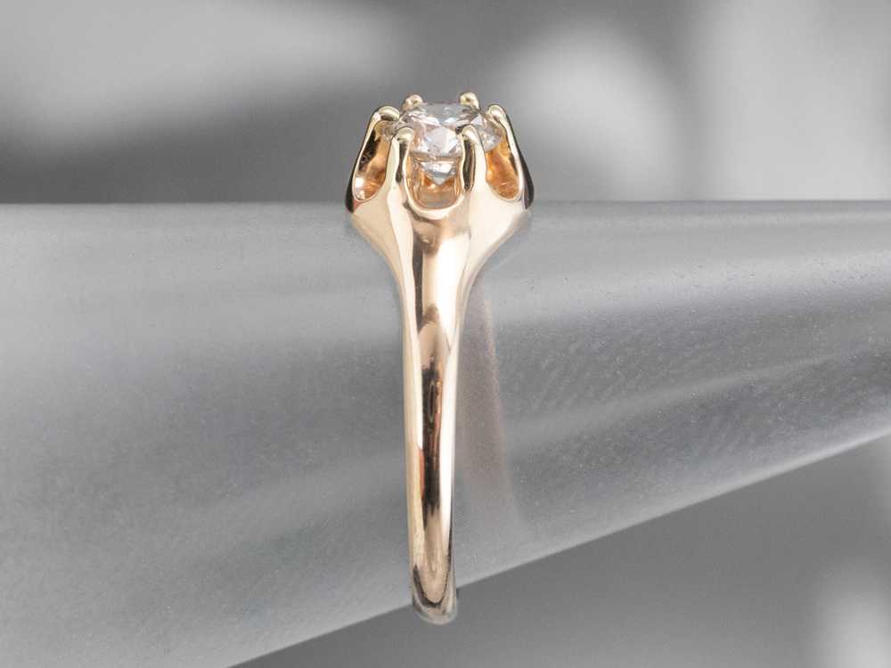 Antique Belcher Set Diamond Engagement Ring - image 9