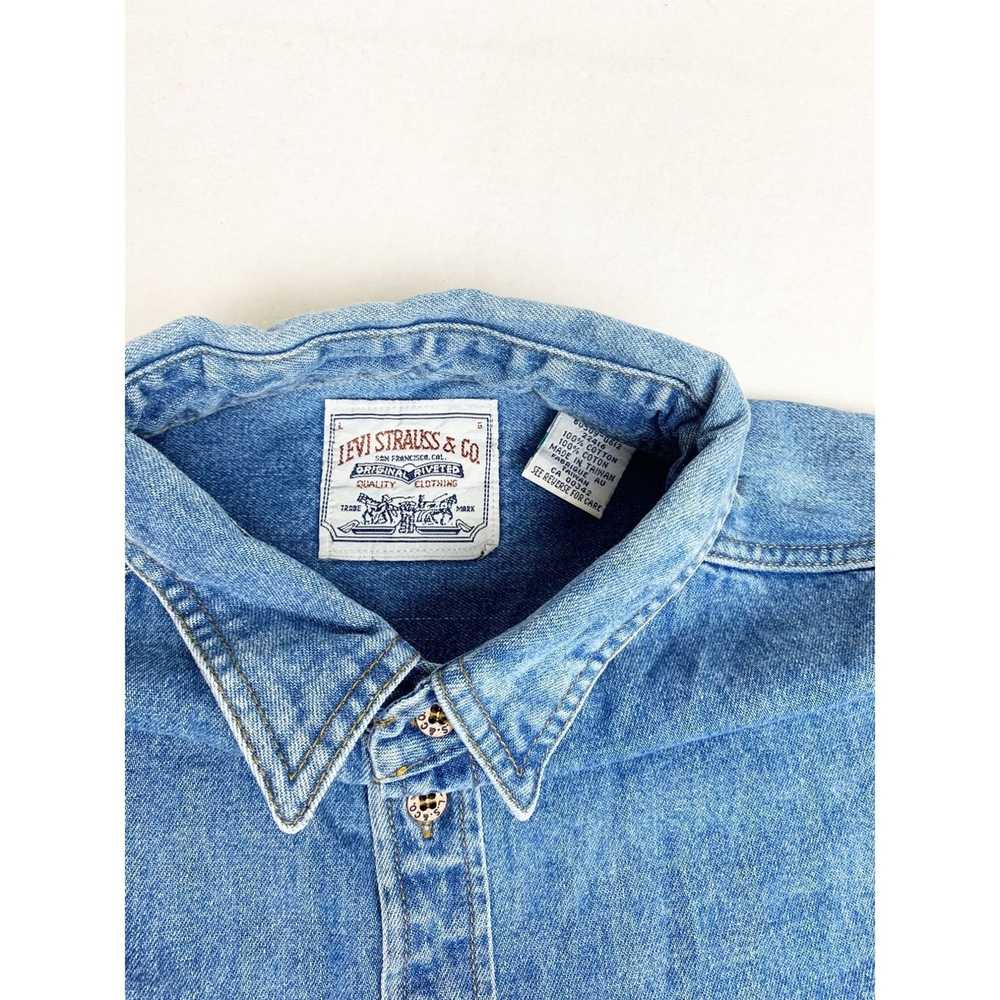 Levi's Vintage 90s Levi's Large Denim Jean Shirt … - image 4