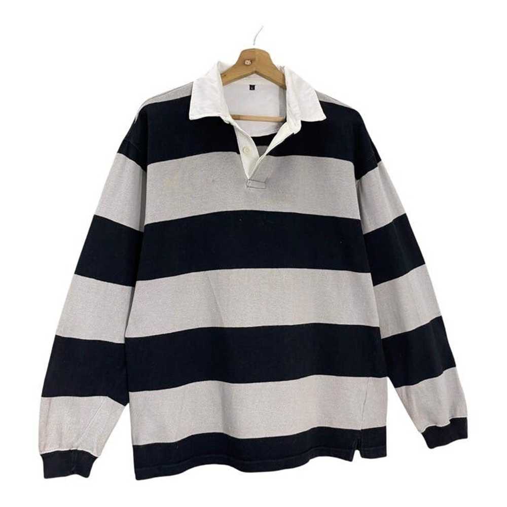 Japanese Brand × Streetwear Polo Rugby Stripe Lon… - image 2