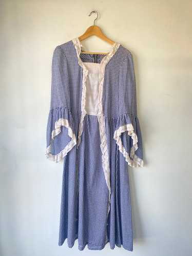 Vintage Blue Gingham Prairie Dress