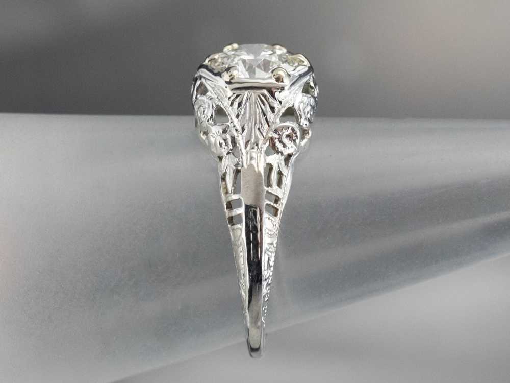 Stunning Art Deco Diamond Solitaire Engagement Ri… - image 9