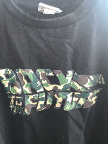 VTG BATHING APE BAPE BLACK GREEN CAMO SHIRT TEE RARE CAMOUFLAGE JAPAN SHARK  SZ M