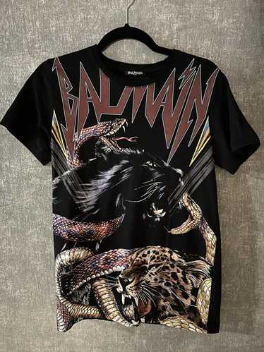 Balmain Animal Print Logo T-Shirt