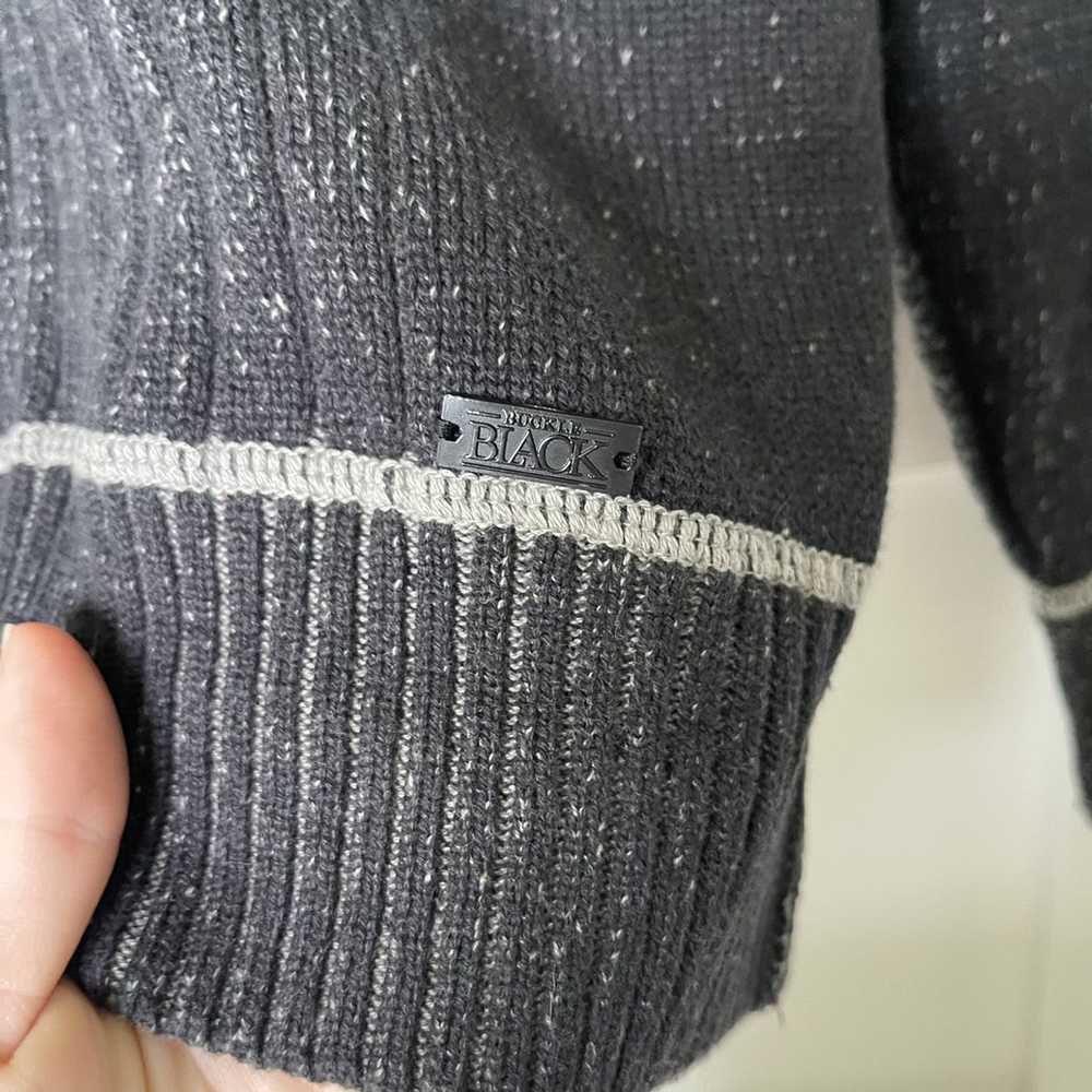 Buckle Buckle Black Full Zipper Sweater - image 3