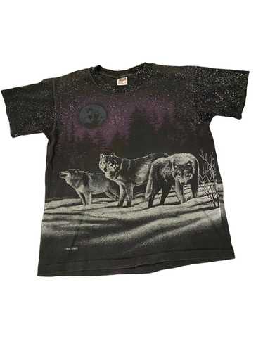 Anvil × Vintage Vintage Wolves All Over Print Shir