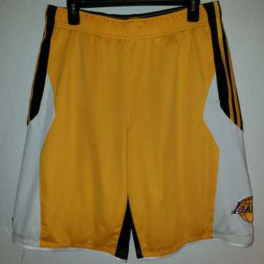 Adidas Los Angeles LA Lakers White & Gold Basketball Shorts