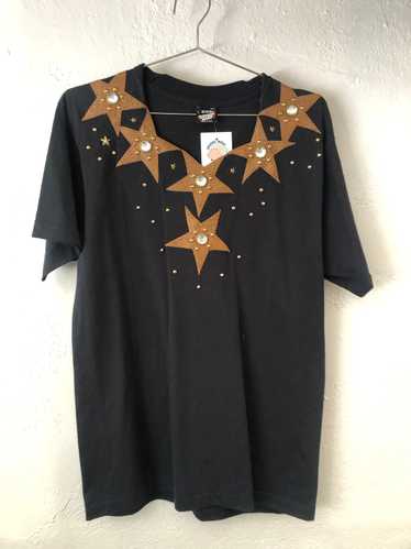 Star and Rhinestone Black Tee