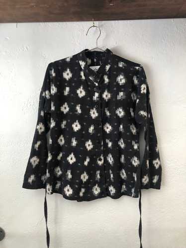 Black and White Mandarin Collared Top