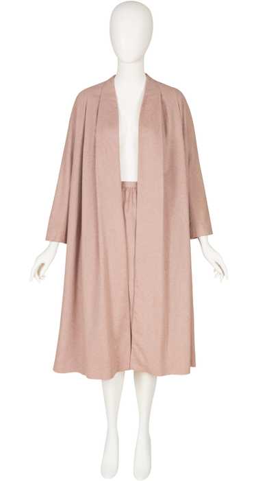 J. Tiktiner 1970s Pleated Swing Coat & Pencil Skir