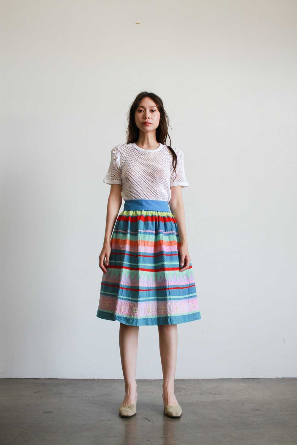 1970s Seminole Cotton Midi Skirt - image 2
