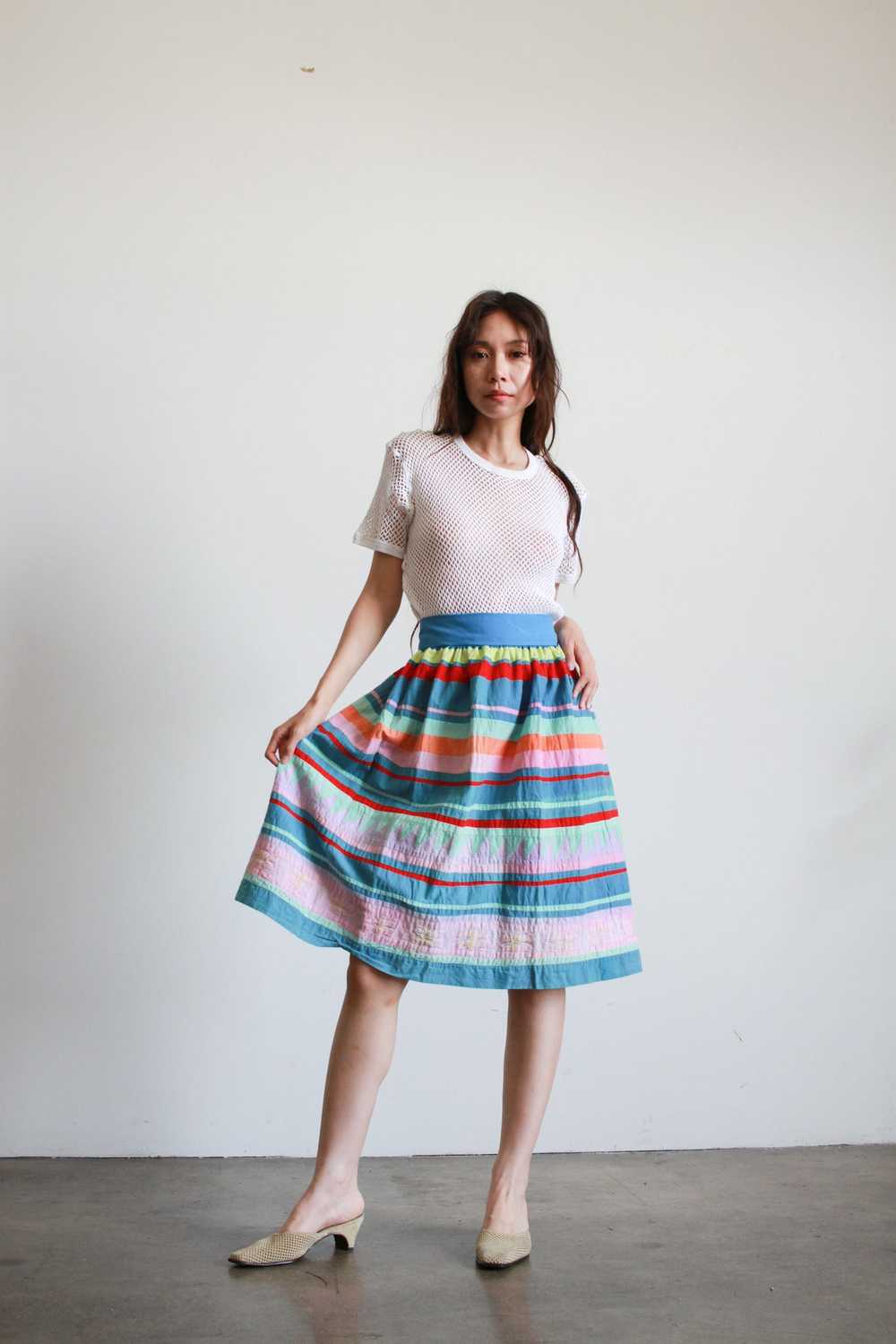 1970s Seminole Cotton Midi Skirt - image 3