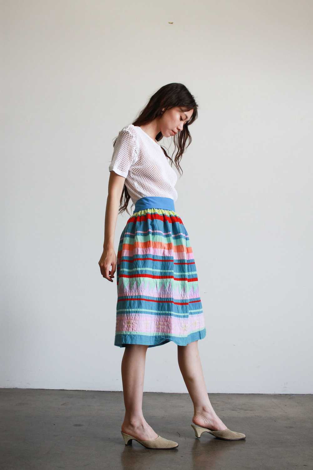 1970s Seminole Cotton Midi Skirt - image 4