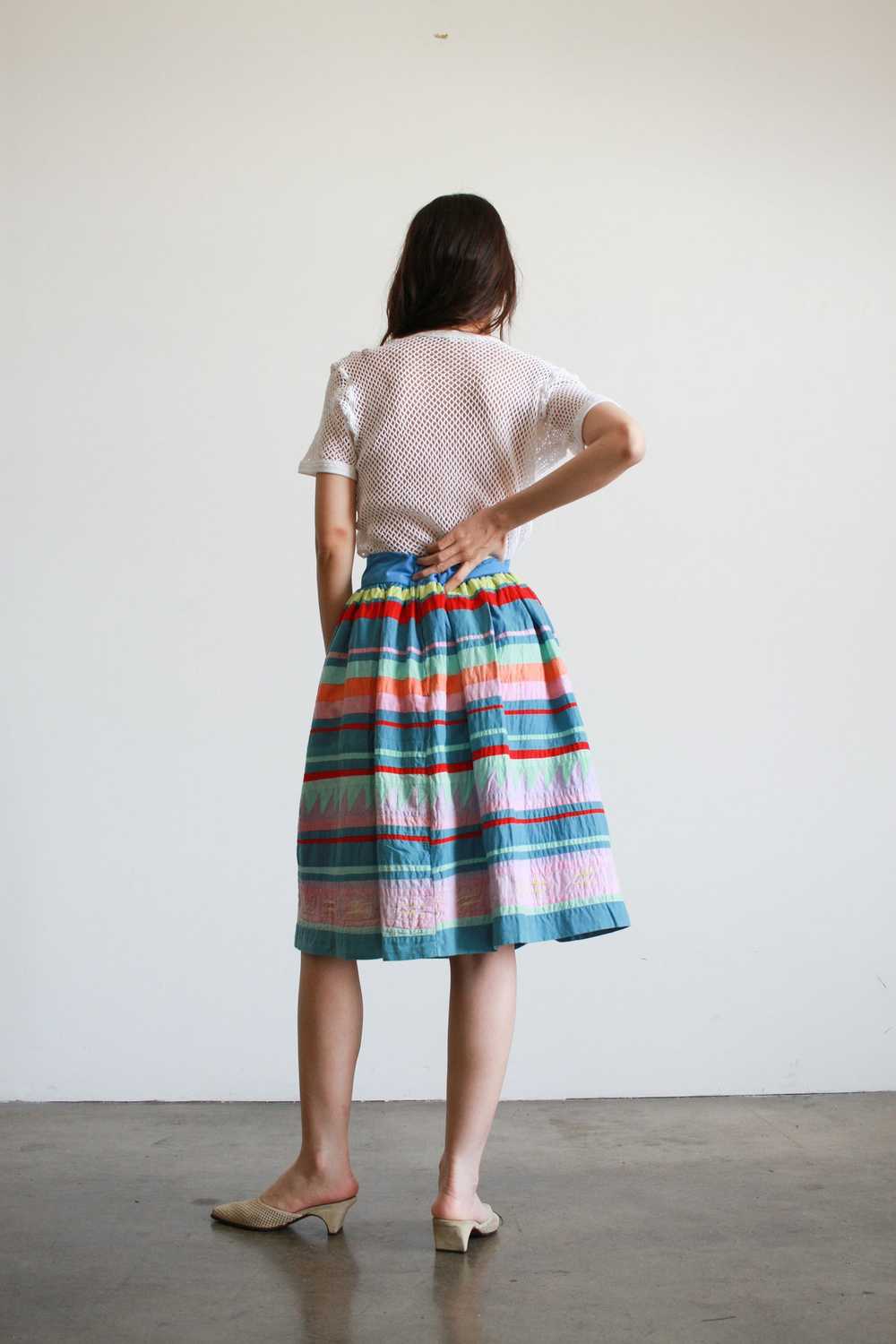 1970s Seminole Cotton Midi Skirt - image 5