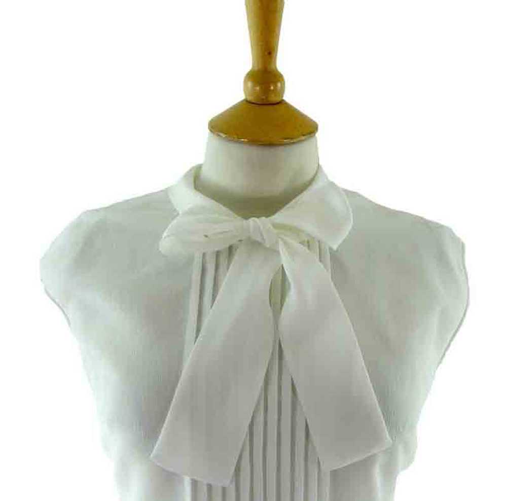 60s White Pussy Bow Blouse - image 2