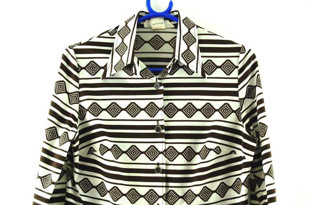 Black and White Deadstock 70s Blouse – 10 - image 2
