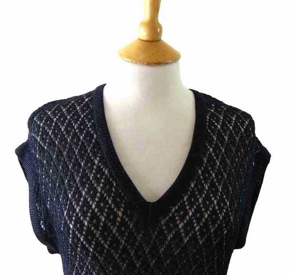 80s Black Lace Crotchet Top – 8 - image 2