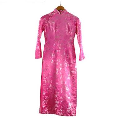 Pink Cherry Blossom Chinese Dress For Ladies – 6 - image 1