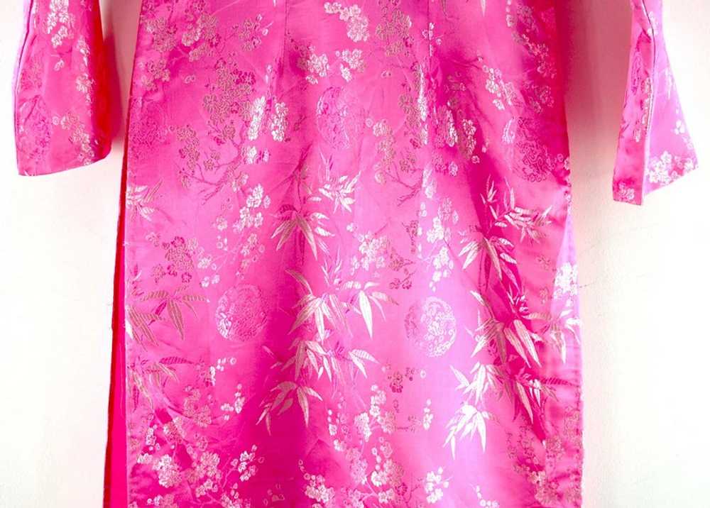 Pink Cherry Blossom Chinese Dress For Ladies – 6 - image 3