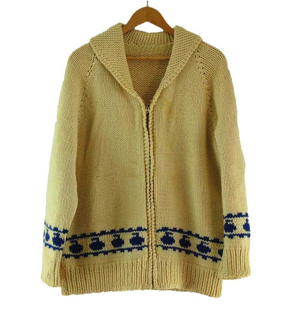 60s Curling Cowichan Sweater- XL - image 1