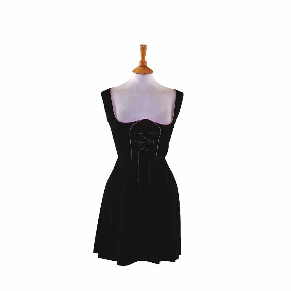 60s Austrian Black Cotton Dirndl Dress – 10 - image 1