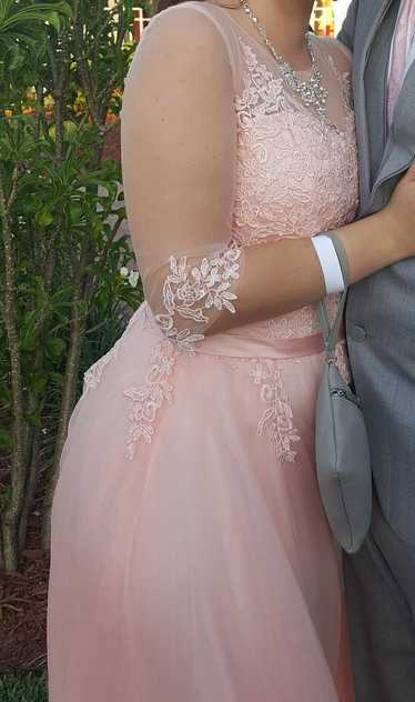 Ball-Gown/Prom Dress, Pink Pastel Floral Lace, Lac