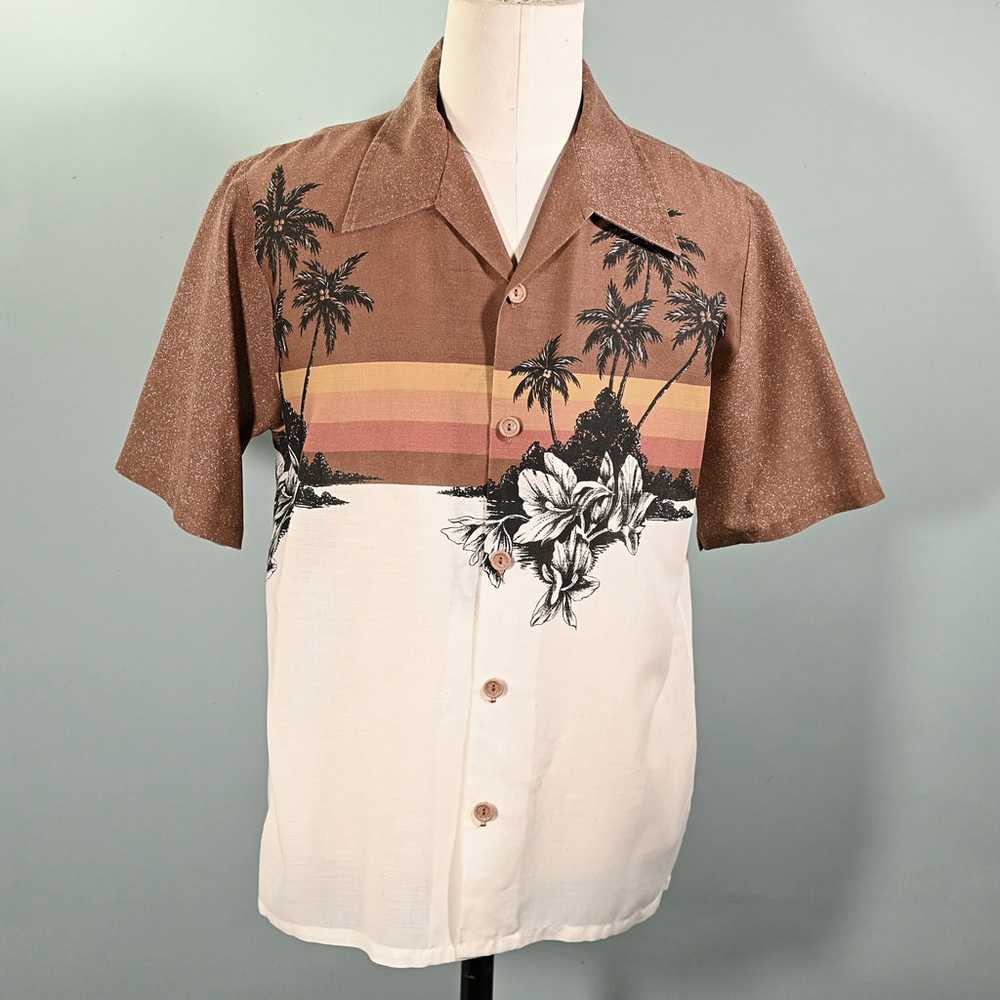 Dolphin California Vintage 70s Hawaiian Shirt, Pa… - image 5