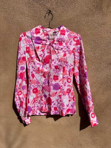 70’s Psychedelic Pink Lasso Blouse - image 1