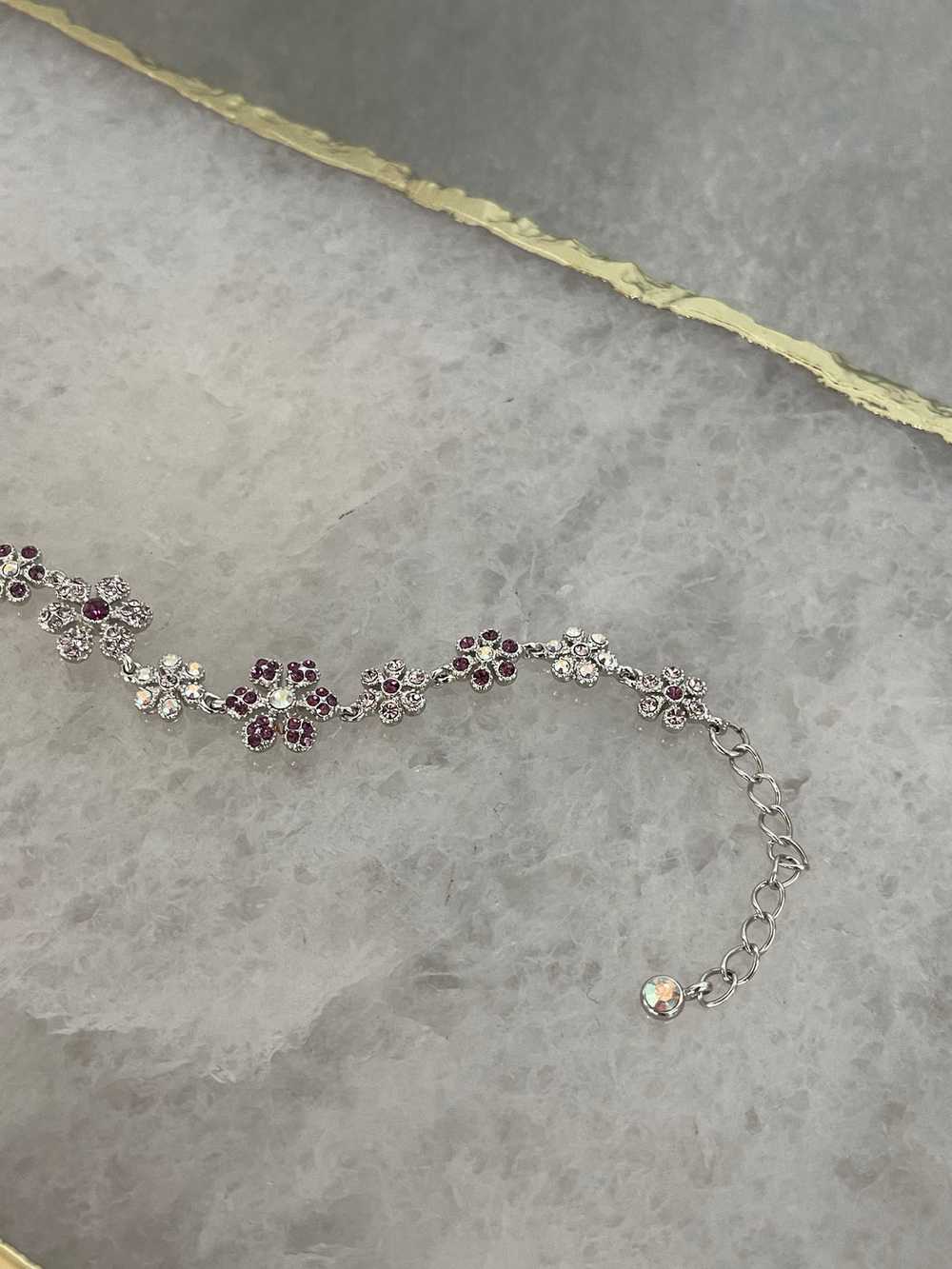 Crystal Pink Flower Y2K Bracelet - image 4