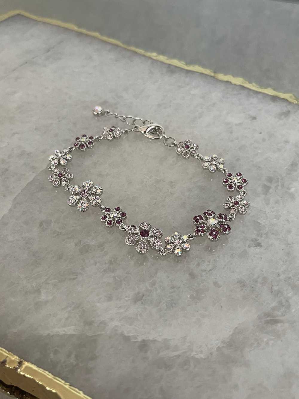 Crystal Pink Flower Y2K Bracelet - image 5