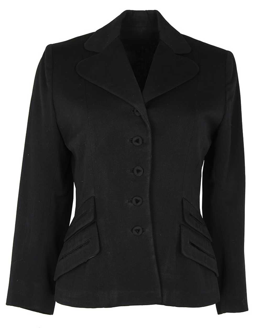1940s Black Tailored Jacket - S - image 2