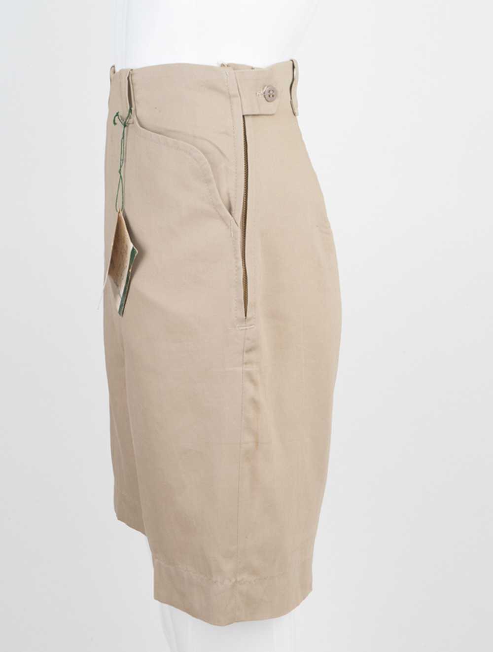 NOS 50s Vintage Khaki Shorts - image 2