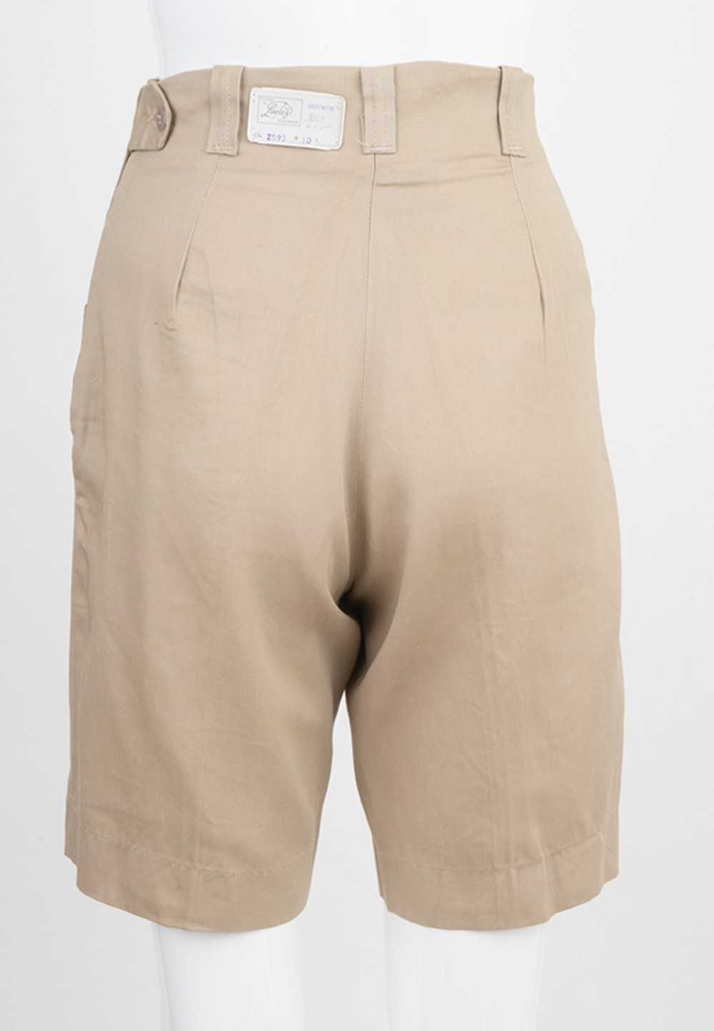 NOS 50s Vintage Khaki Shorts - image 3