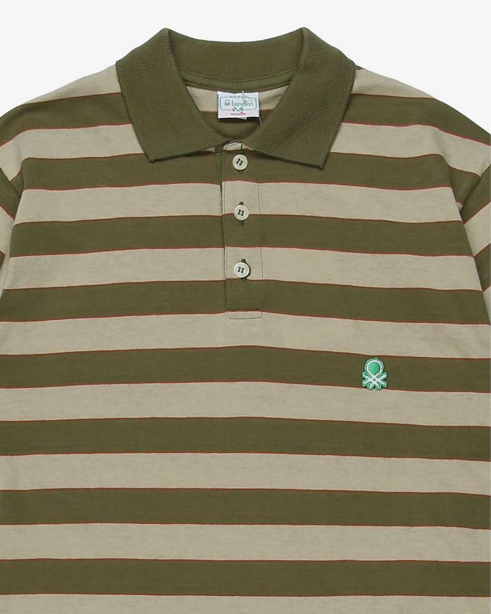 Benetton deadstock khaki short sleeve polo shirt … - image 3