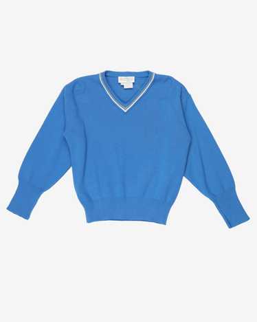 Cambridge & Company Blue Stripe Neck Jumper - M/L - image 1