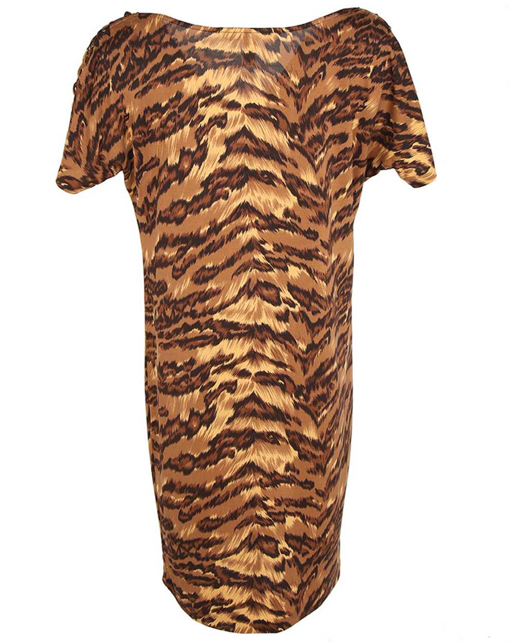 Diane Von Furstenberg Brown Tiger Stripe Silk Par… - image 3