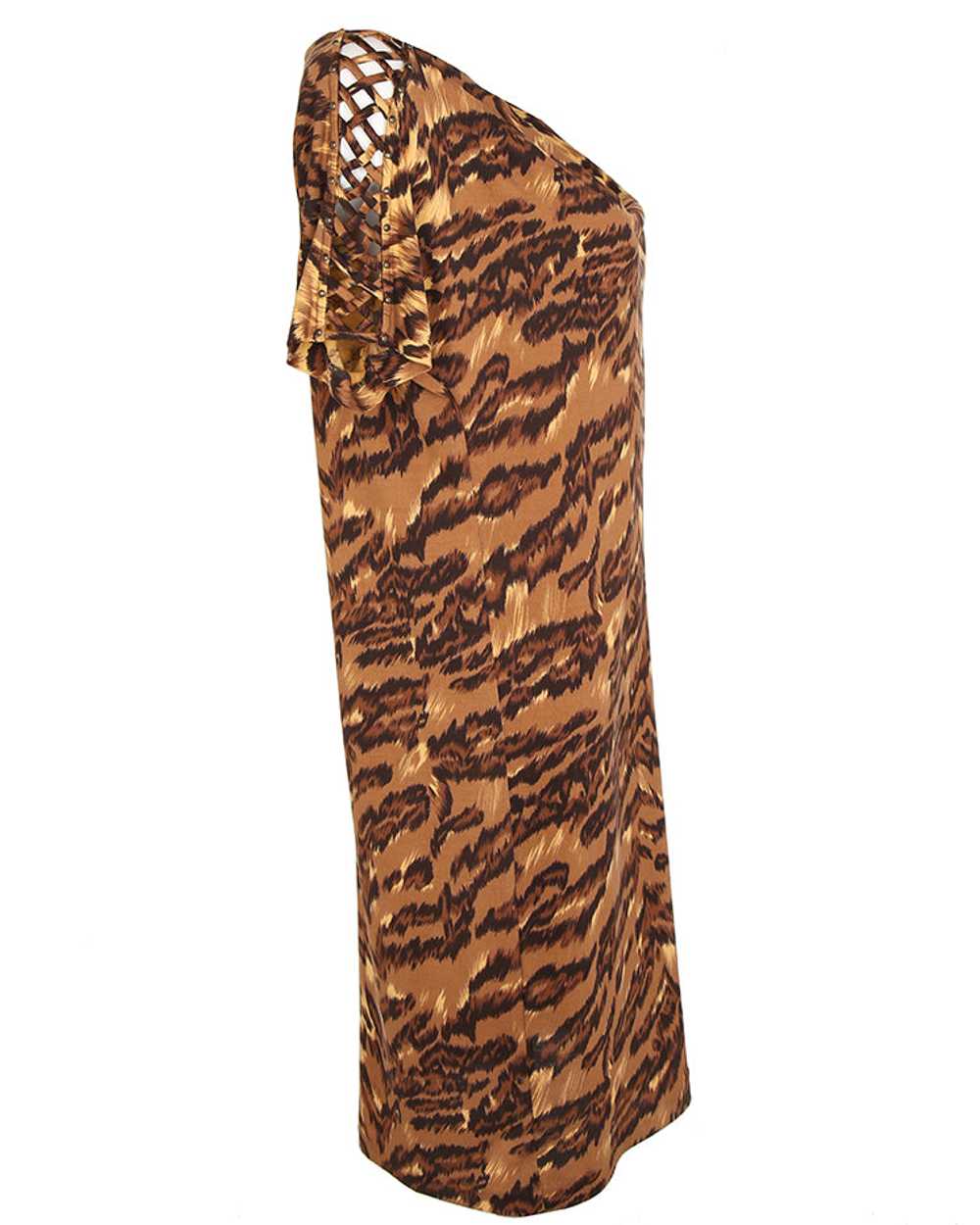 Diane Von Furstenberg Brown Tiger Stripe Silk Par… - image 4
