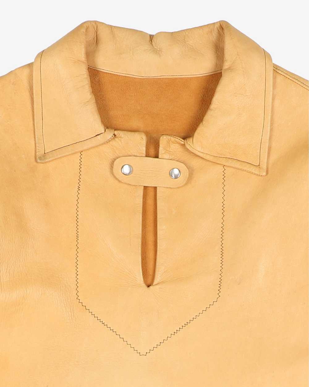Vintage 1950s Buckskin Leather Jacket - L - image 3