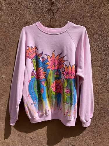 Pink Cactus Sweatshirt by Taos Artwear Co