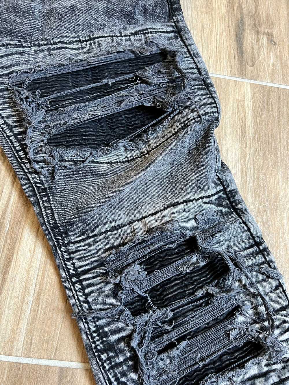 Streetwear × Vintage Black distressed biker jeans - image 2