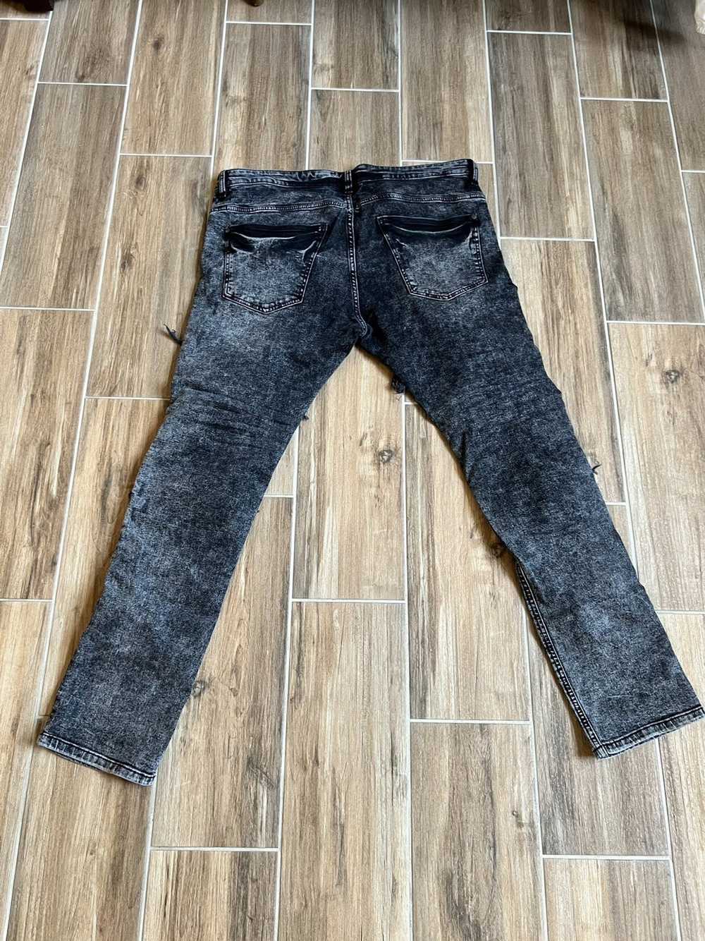 Streetwear × Vintage Black distressed biker jeans - image 4