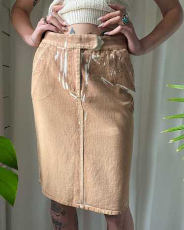 00s Painted Denim Skirt - image 1