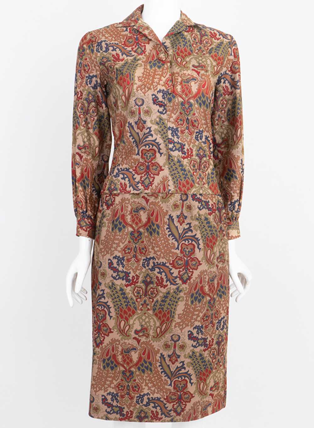 Early 1960s Paisley Cotton Dress - image 2