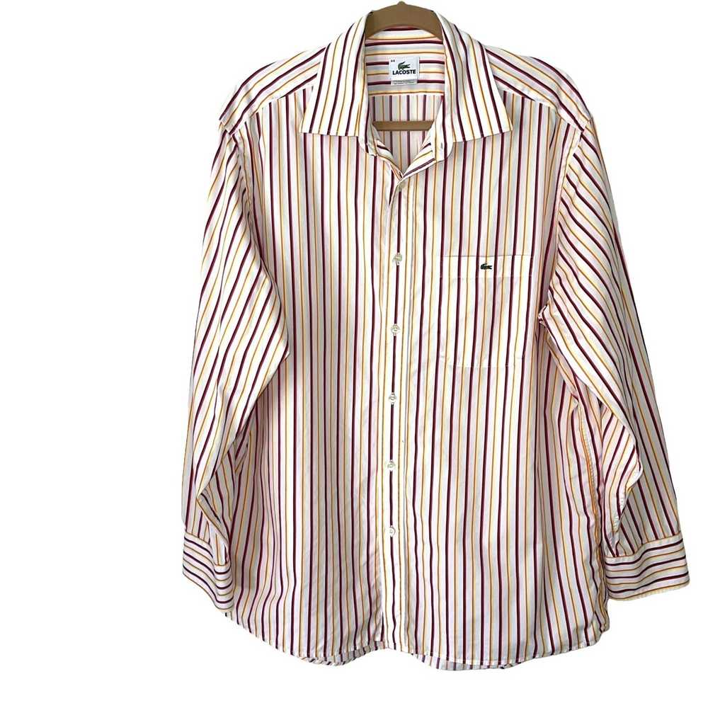 Lacoste Lacoste Striped Button Front Shirt Large … - image 1