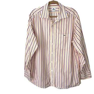 Lacoste Lacoste Striped Button Front Shirt Large … - image 1