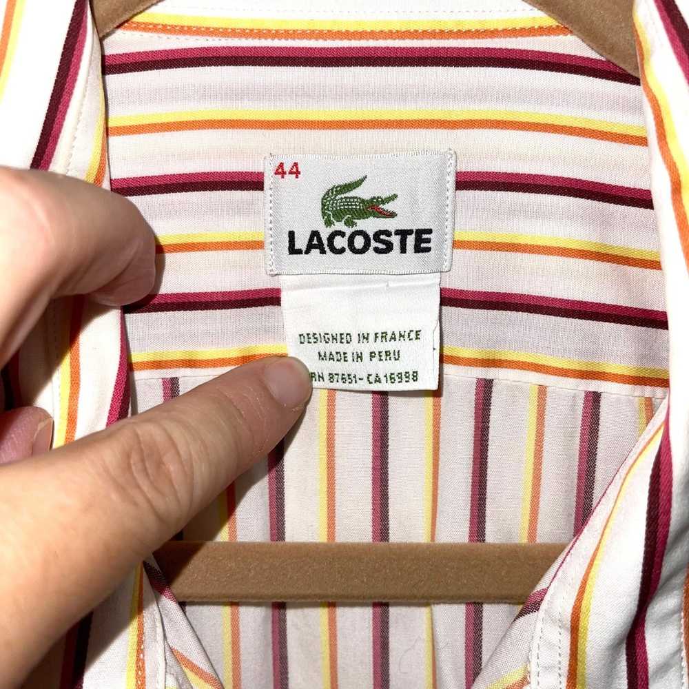 Lacoste Lacoste Striped Button Front Shirt Large … - image 4