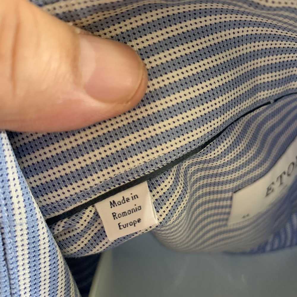 Eton Striped Spread collar Dress shirt 17.5-37 sl… - image 10