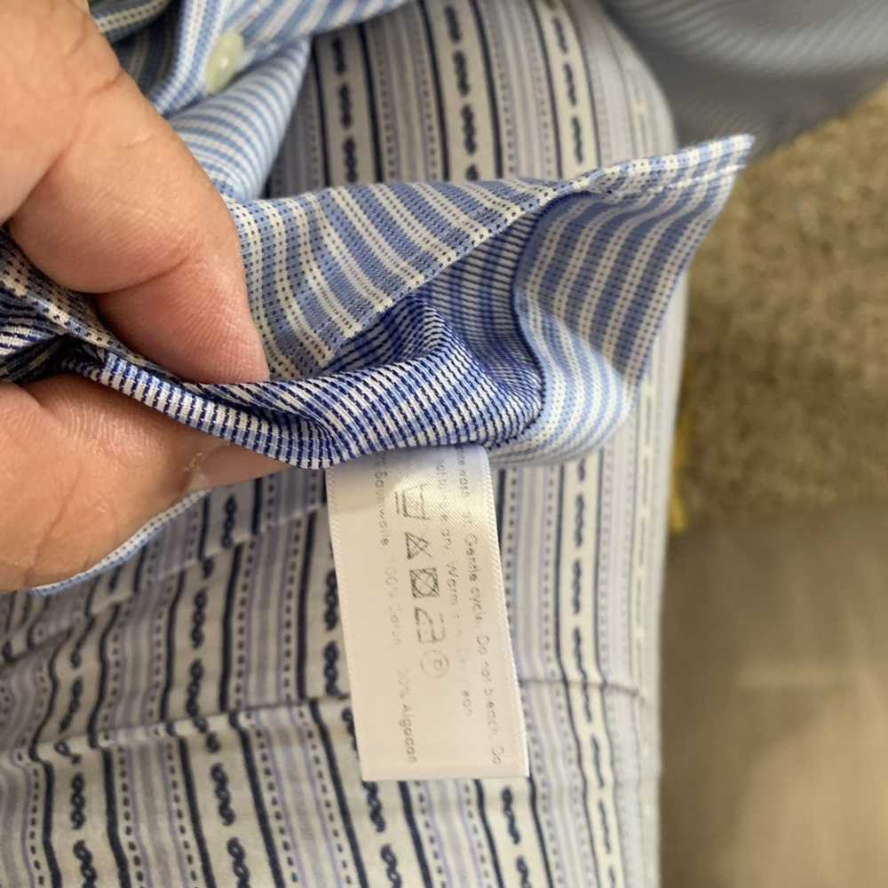 Eton Striped Spread collar Dress shirt 17.5-37 sl… - image 12