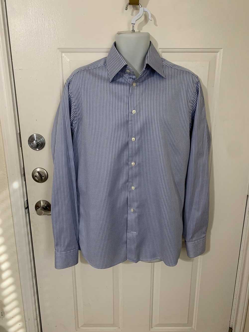 Eton Striped Spread collar Dress shirt 17.5-37 sl… - image 1